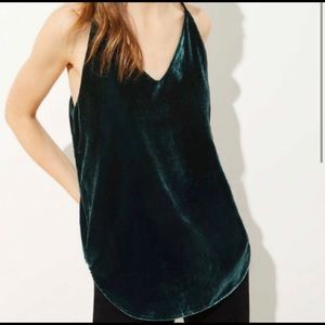 Petite LOFT Green Velvet Tank